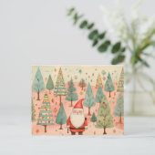 Kerstman in een kerstboom bos briefkaart (Staand voorkant)