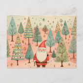 Kerstman in een kerstboom bos briefkaart (Voorkant)