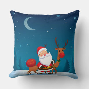 Kerstman in een magische winterscène kussen