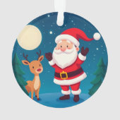Kerstman in een magische winterscène ornament (achterkant)