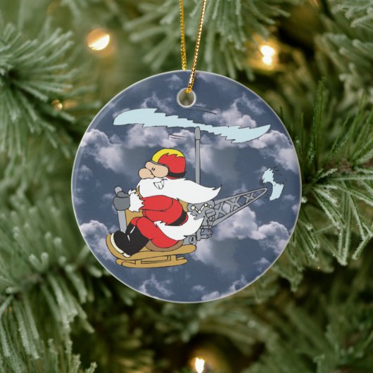 Kerstman in een Ornament met helikopters (Boom)