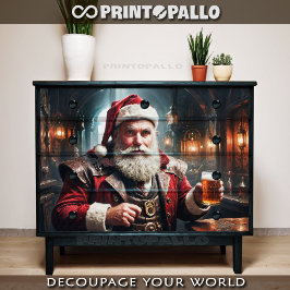 Kerstman in een pub die even pauze neemt van Kerst Tissuepapier