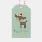 kerstman in een roodkerstman cadeaulabel (Voorkant)