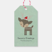 kerstman in een roodkerstman cadeaulabel (Achterkant)