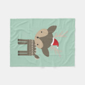 kerstman in een roodkerstman fleece deken (Voorkant (Horizontaal))