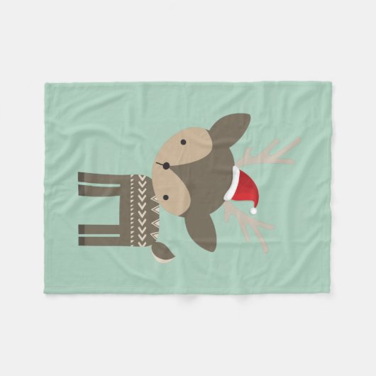 kerstman in een roodkerstman fleece deken (Voorkant (Horizontaal))