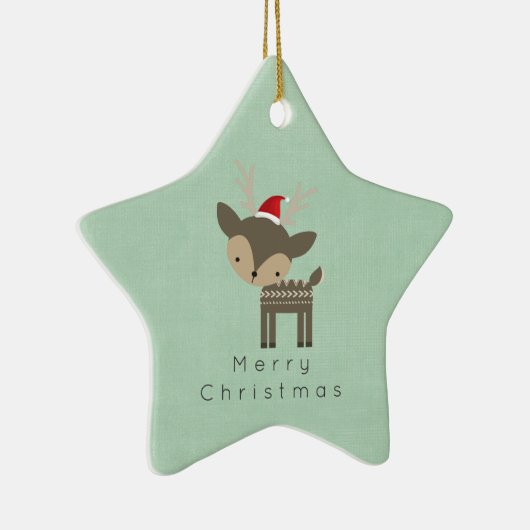 kerstman in een roodkerstman keramisch ornament (Rechts)