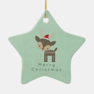 kerstman in een roodkerstman keramisch ornament