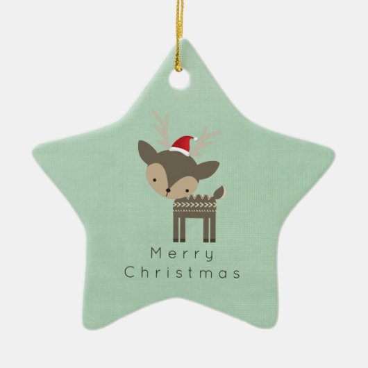 kerstman in een roodkerstman keramisch ornament (Voorkant)