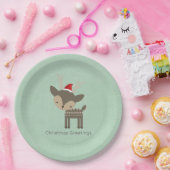 kerstman in een roodkerstman papieren bordje (Feest)