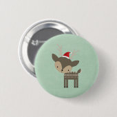 kerstman in een roodkerstman ronde button 5,7 cm (Voorkant /achterkant)