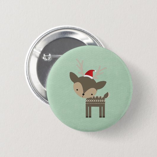 kerstman in een roodkerstman ronde button 5,7 cm (Voorkant /achterkant)