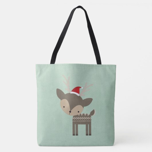 kerstman in een roodkerstman tote bag (Voorkant)