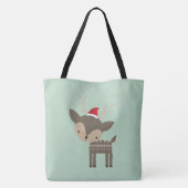 kerstman in een roodkerstman tote bag (Achterkant)