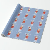 Kerstman in een Schoorsteen Aangepaste Naam Kerstm Cadeaupapier (Uitgerold)
