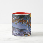 Kerstman in een slee vliegend mok (Midden)