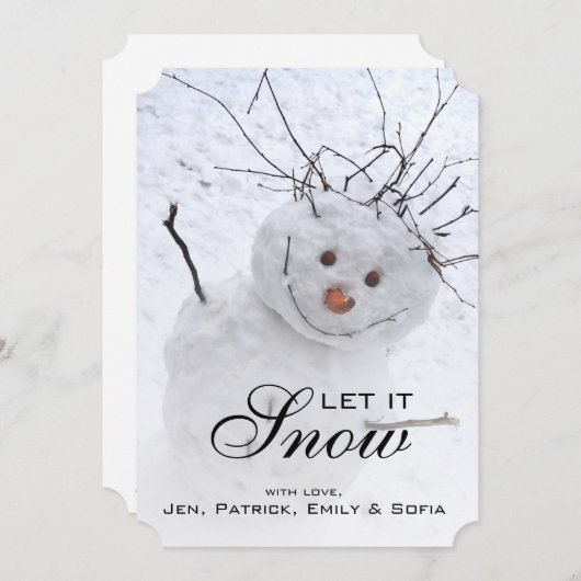 kerstman in een sneeuwige buitenlucht feestdagenkaart (Voorkant / Achterkant)