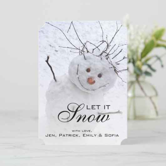 kerstman in een sneeuwige buitenlucht feestdagenkaart (Staand voorkant)