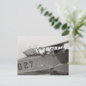 Kerstman in een vliegtuig, 1921 feestdagenkaart (Staand voorkant)