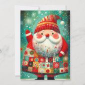 Kerstman in folk art stijl feestdagenkaart (Voorkant)