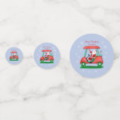 Kerstman in Golf Cart Merry Kerstmis T-shirt! Confetti (Voorkanten)