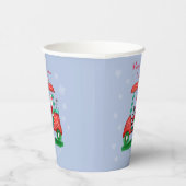 Kerstman in Golf Cart Merry Kerstmis T-shirt! Papieren Bekers (Rechts)