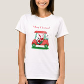 Kerstman in Golf Cart Merry T-shirt (Voorkant)