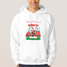 Kerstman in golfkar Merry Christmas T-shirt
