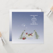 kerstman in hangmat kaart (Voorkant / Achterkant in situ)