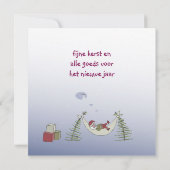 kerstman in hangmat kaart (Achterkant)