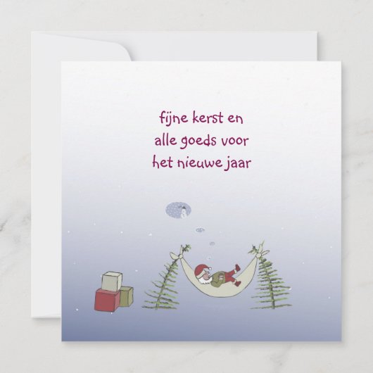 kerstman in hangmat kaart (Achterkant)