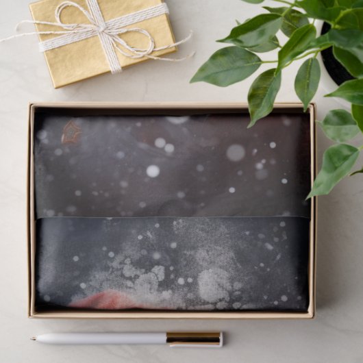 kerstman in het besneeuwde bos tissuepapier (Geschenk)