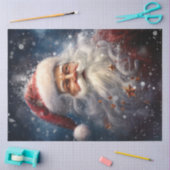 kerstman in het besneeuwde bos tissuepapier (Craft)