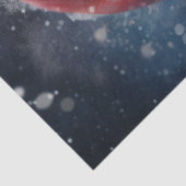 kerstman in het besneeuwde bos tissuepapier (Detail)