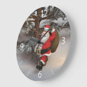 Kerstman in het bos grote klok (Hoek)
