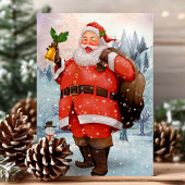 kerstman in het Briefkaart Sneeuwvakantie
