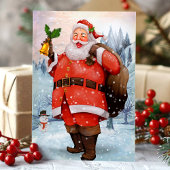 kerstman in het Briefkaart Sneeuwvakantie