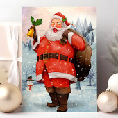 kerstman in het Briefkaart Sneeuwvakantie