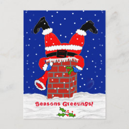 Kerstman in het Briefkaart van de schoorsteen