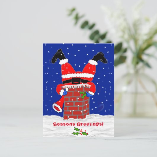 Kerstman in het Briefkaart van de schoorsteen (Staand voorkant)