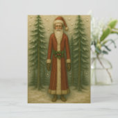 Kerstman in het dennenbos Kerst Kaart (Staand voorkant)