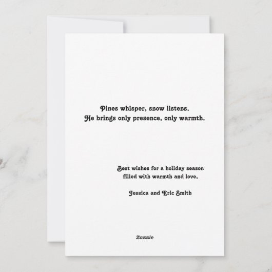 Kerstman in het dennenbos Kerst Kaart (Achterkant)