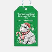 Kerstman in het groen cadeaulabel (Achterkant)