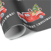 Kerstman in het Rode-kerstvenster Cadeaupapier (Rol Hoek)