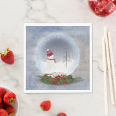 Kerstman in het sneeuwWereldbol Servet (Insitu)