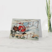  Kerstman in het vliegtuig kerst Kaart (Voorkant)