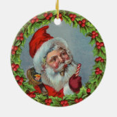 kerstman in het Wreath-Ornament Keramisch Ornament (Achterkant)