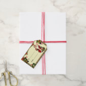  kerstman in Holly Lijst Gift Label Cadeaulabel (Met Touw)