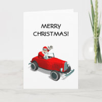 Kerstman in Hot Rod