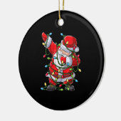 Kerstman in kerstmis keramisch ornament (Links)